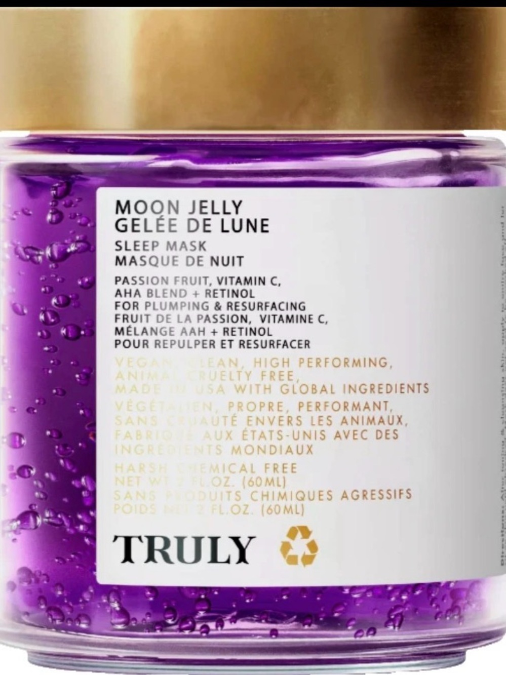 TRULY Moon Jelly Sleep Mask - Purple Hydrating Night Gel